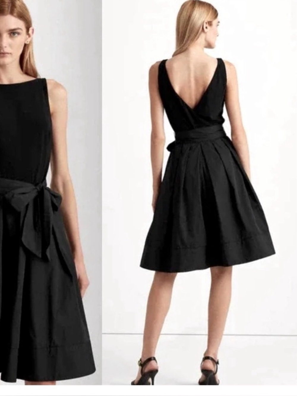 Lauren Ralph Lauren Black Fit & Flare Taffeta Skirt Size 10